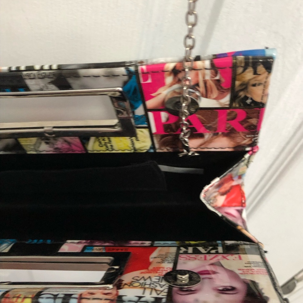 Fashion Magazine Cover Collage Chain Clutch - Multicolor - Picture 13 of 16
